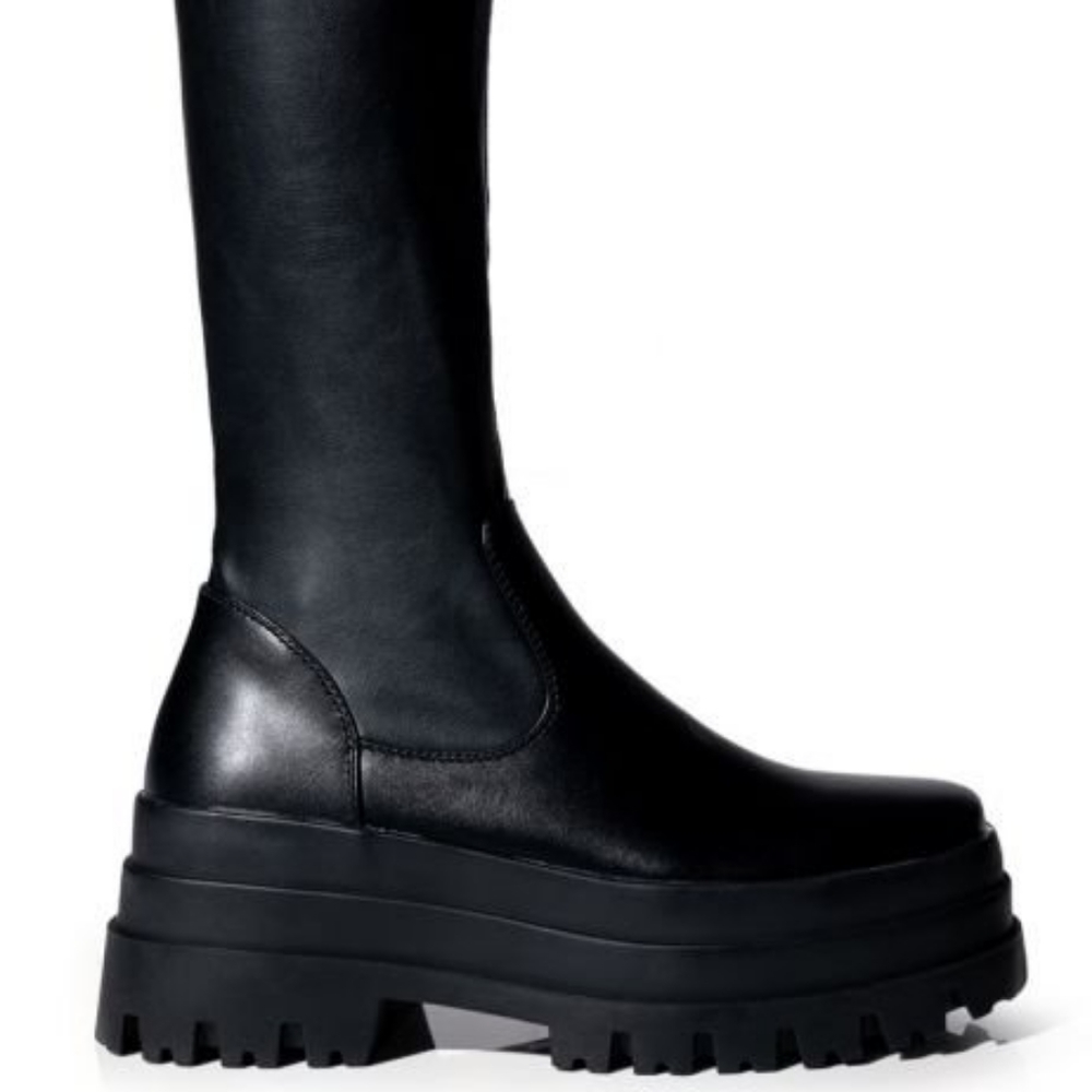 AZALEA WANG ARETHA STRETCH BOOT WITH 4 WAY STRETCH IN BLACK